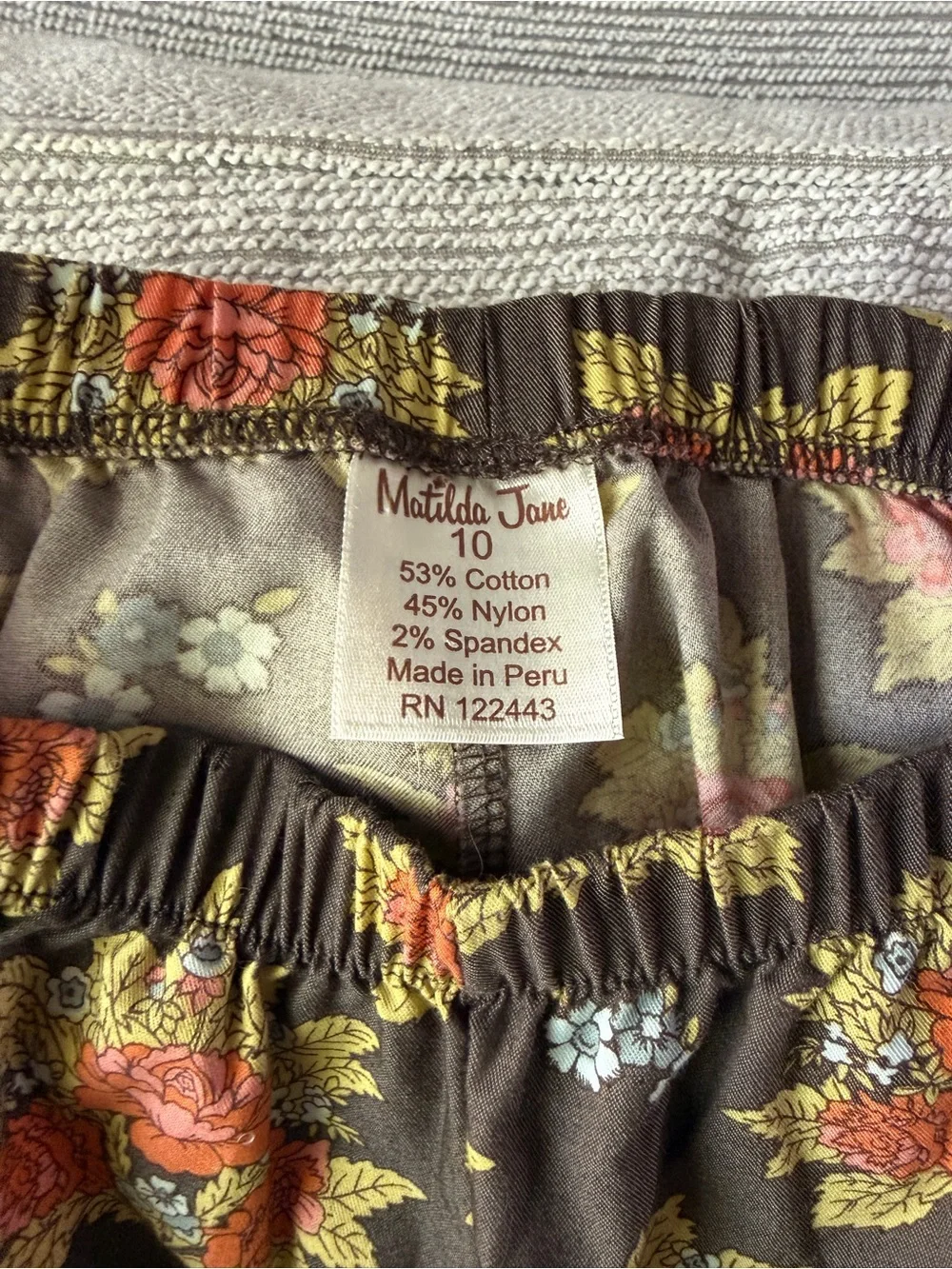 Matilda Jane Brown Floral Girls Matching Set with Yellow Accents